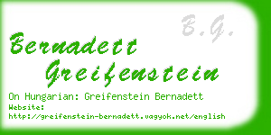 bernadett greifenstein business card